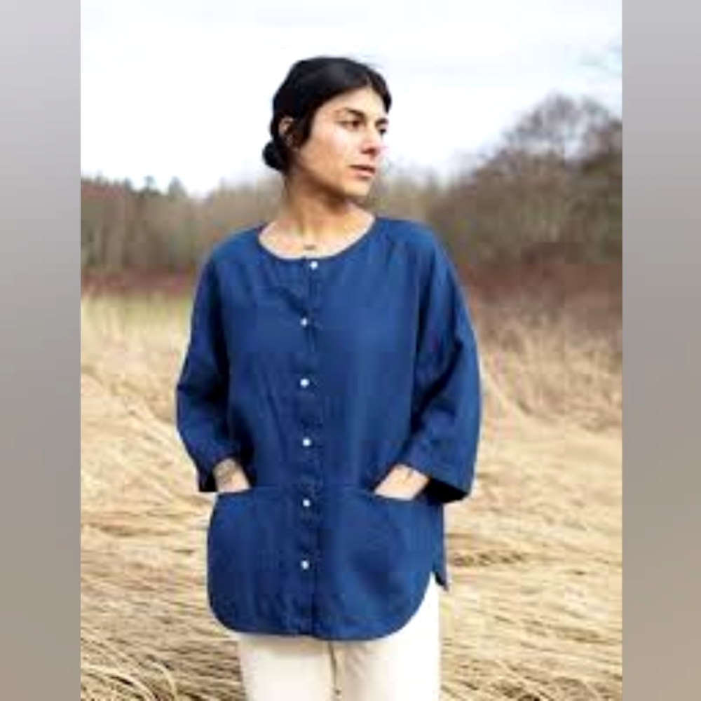 Beaton linen utility shirt - small